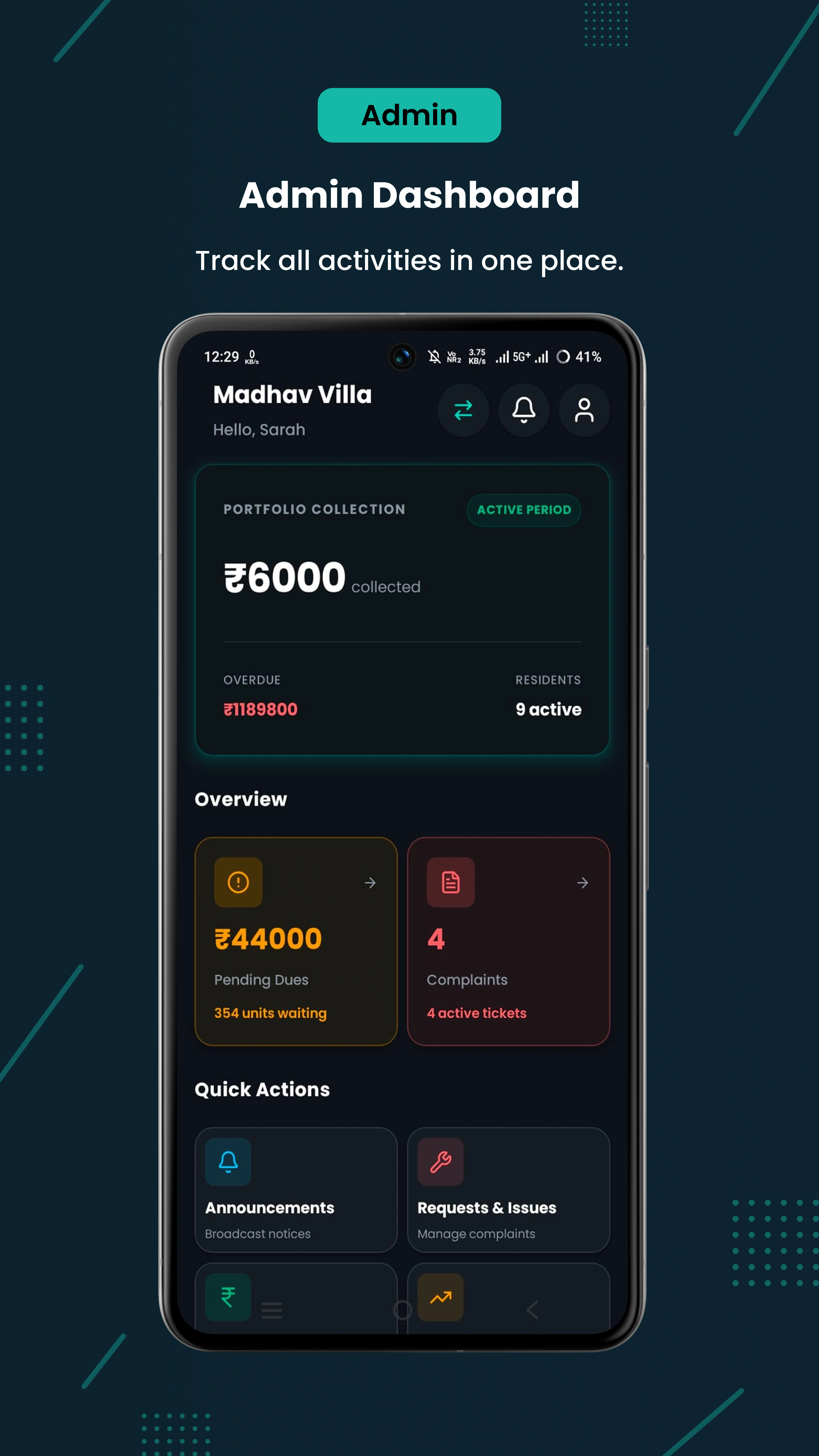 Property One Maintenance Fee Payments Screen