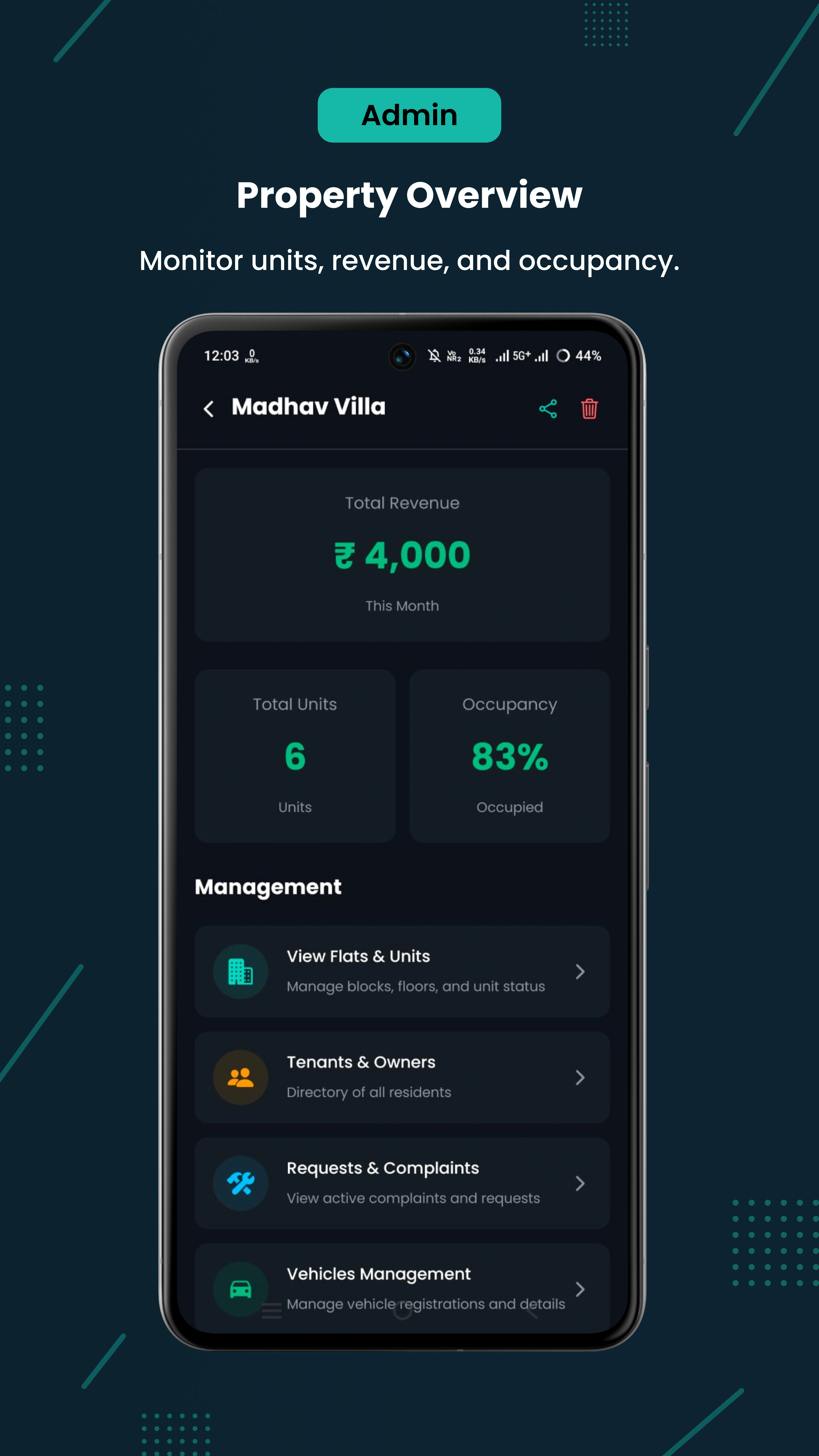 Property One Smart Maintenance Requests Screen